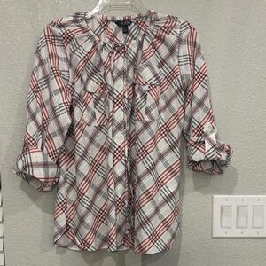 Lauren Ralph Lauren Red and Black Plaid Blouse